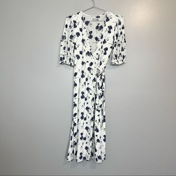 NEW REFORMATION Tanna In Blueberries Midi Dress - Picture 3 of 8